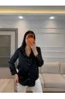 Sedef Düğmeli Saten Gömlek