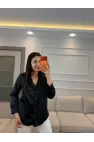 Sedef Düğmeli Saten Gömlek