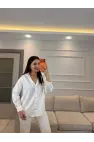 Sedef Düğmeli Saten Gömlek