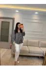 Sedef Düğmeli Saten Gömlek