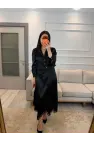 Saten Çapraz Dantel Etek