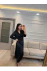 Saten Çapraz Dantel Etek