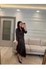 Saten Çapraz Dantel Etek