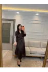 Saten Çapraz Dantel Etek