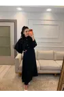 Pelerin Detaylı Etek Gömlek Takım