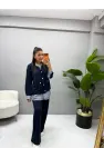 Gömlek Garnili Modal İkili Takım