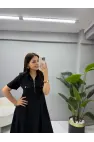 Glamorus Fermuarlı Keten Elbise
