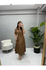 Glamorus Fermuarlı Keten Elbise