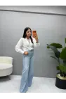 Tasarım Kolye Detaylı Poplin Gömlek