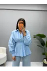 Bel Pensli Bağlamalı Gömlek