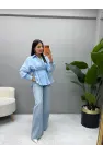 Bel Pensli Bağlamalı Gömlek