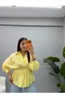 Bel Pensli Bağlamalı Gömlek