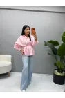 Bel Pensli Bağlamalı Gömlek
