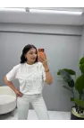 Lale Nakışlı T-Shirt