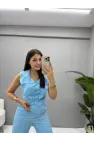 Anoc Yaka Detaylı Yelek Pantolon Takım