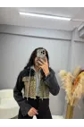 Avent Leopar Detaylı Kapüşonlu Ceket