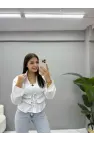 Bağlamalı Beli Büzgülü Gömlek
