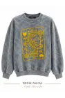 Baskılı Yıkamalı Sweatshirt