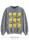 Baskılı Yıkamalı Sweatshirt