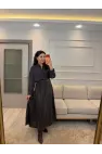 Batik Desenli Organik Kumaş Gömlek Etek Takım
