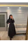 Batik Desenli Organik Kumaş Gömlek Etek Takım