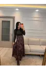Bel Drapeli Şifon Etek