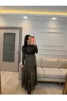 Bel Drapeli Şifon Etek