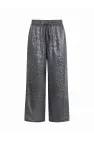 Bel Lastikli Saten Leopar Pantolon