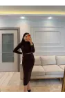 Bel Omuz Pile Beli Tül Detay Elbise
