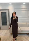 Belden Toka Detay Eteği Kruvaze Elbise