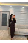 Belden Toka Detay Eteği Kruvaze Elbise