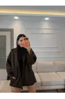 Çıtçıt Düğmeli Astarlı Oversize Premium Ceket