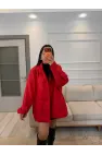 Çıtçıt Düğmeli Astarlı Oversize Premium Ceket