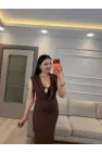Degaje Yaka Sandy Elbise