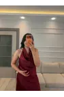 Degaje Yaka Saten Bluz