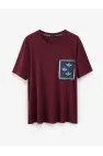 Denim Detaylı Çiçek Taşlı T-Shirt