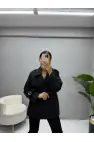 Deri Kemerli Kısa Trençkot