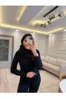 Düğmeli Drapeli Bluz