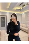 Düğmeli Drapeli Bluz