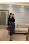 Etek Kat Kat Garnili Elbise