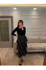 Etek Kat Kat Garnili Elbise