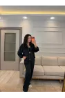 Fermuar Detaylı Kadife Üçlü Takım
