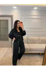 Fermuar Detaylı Kadife Üçlü Takım