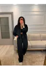 Fermuar Detaylı Kadife Üçlü Takım