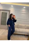 Fermuar Detaylı Kadife Üçlü Takım