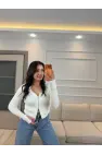 Fermuarlı Kısa Triko Hırka