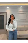 Fermuarlı Kısa Triko Hırka