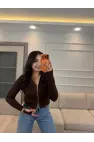 Fermuarlı Kısa Triko Hırka