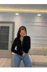 Fermuarlı Kısa Triko Hırka