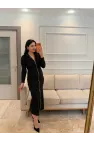 Fermuarlı Ottoman Kumaş Elbise